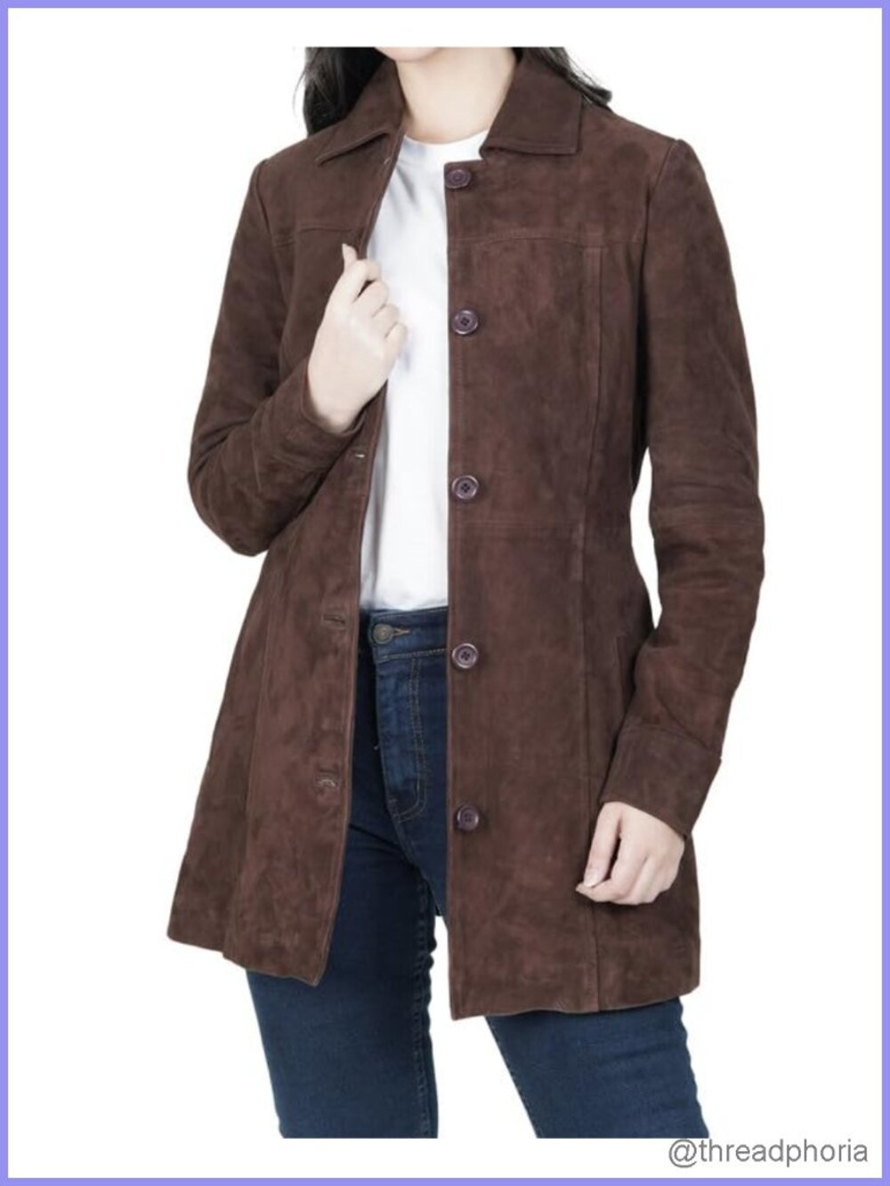 Real Lambskin Leather Jacket Women Mid-Length Button Front Coat